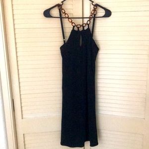 ⚫️ Sportstaff Black Body-con Dress Mini Sexy Club Vintage Stretchy Keyhole S
